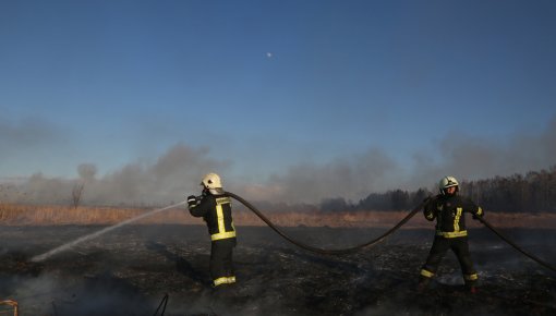 За три дня в Даугавпилсе 11 раз тушили прошлогоднюю траву