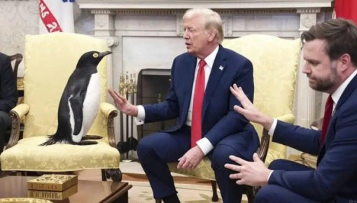 Пошлины Трампа в мемах: президент США торгуется с пингвинами и шьёт