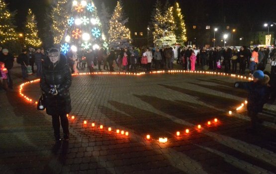 В центре Даугавпилса сияло горящее сердце города