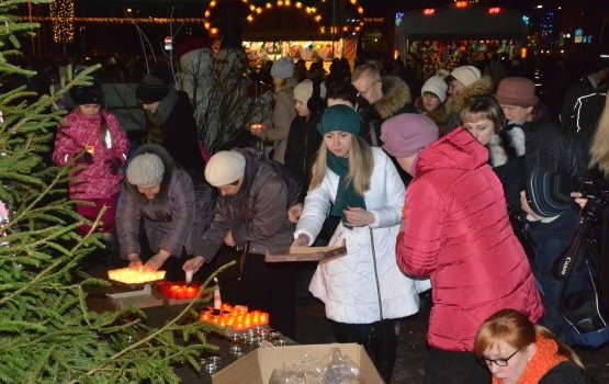 В центре Даугавпилса сияло горящее сердце города