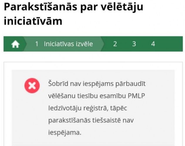 Сбой в системе: жители не могли подписаться за роспуск Сейма через портал Latvija.lv